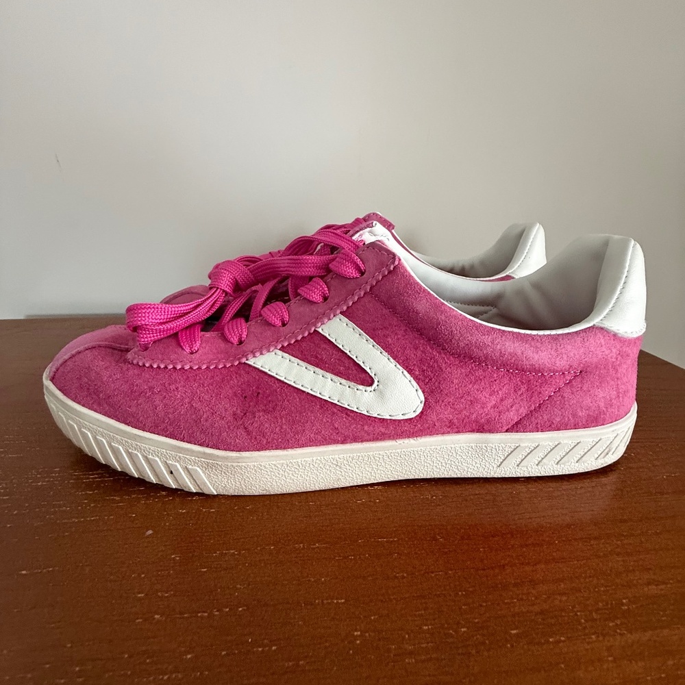 Tretorn Camden 3 Pink White Suede Sneakers Women's Size 7 - Picture 6 of 15